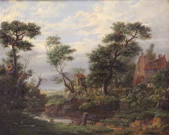 Samuel John Egbert Jones (fl.1812-1849) River landscape 8 x 10in.